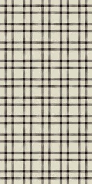 Eskiz çizimi, tekstil kumaşı, 60 'ların kumaş ekoseli. Açık ve siyah renk paletinde uzun desenli vektör.