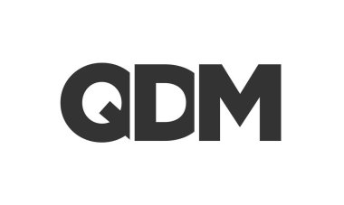 QDM logo tasarım şablonu güçlü ve modern kalın metin ile. Basit ve minimal tipografi içeren ilk tabanlı vektör logosu. Modayı takip eden şirket kimliği markalar için ideal..