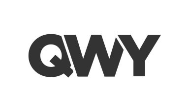 QWY logo tasarım şablonu güçlü ve modern kalın metin ile. Basit ve minimal tipografi içeren ilk tabanlı vektör logosu. Modayı takip eden şirket kimliği markalar için ideal..