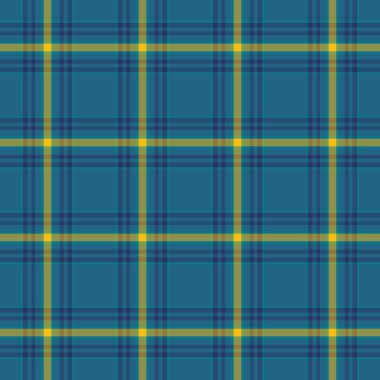 Canlı deniz mavisi ve altın rengi ekose desenli. Tekstil tasarımı, web sitesi geçmişi veya sonbahar projeleri için mükemmel.