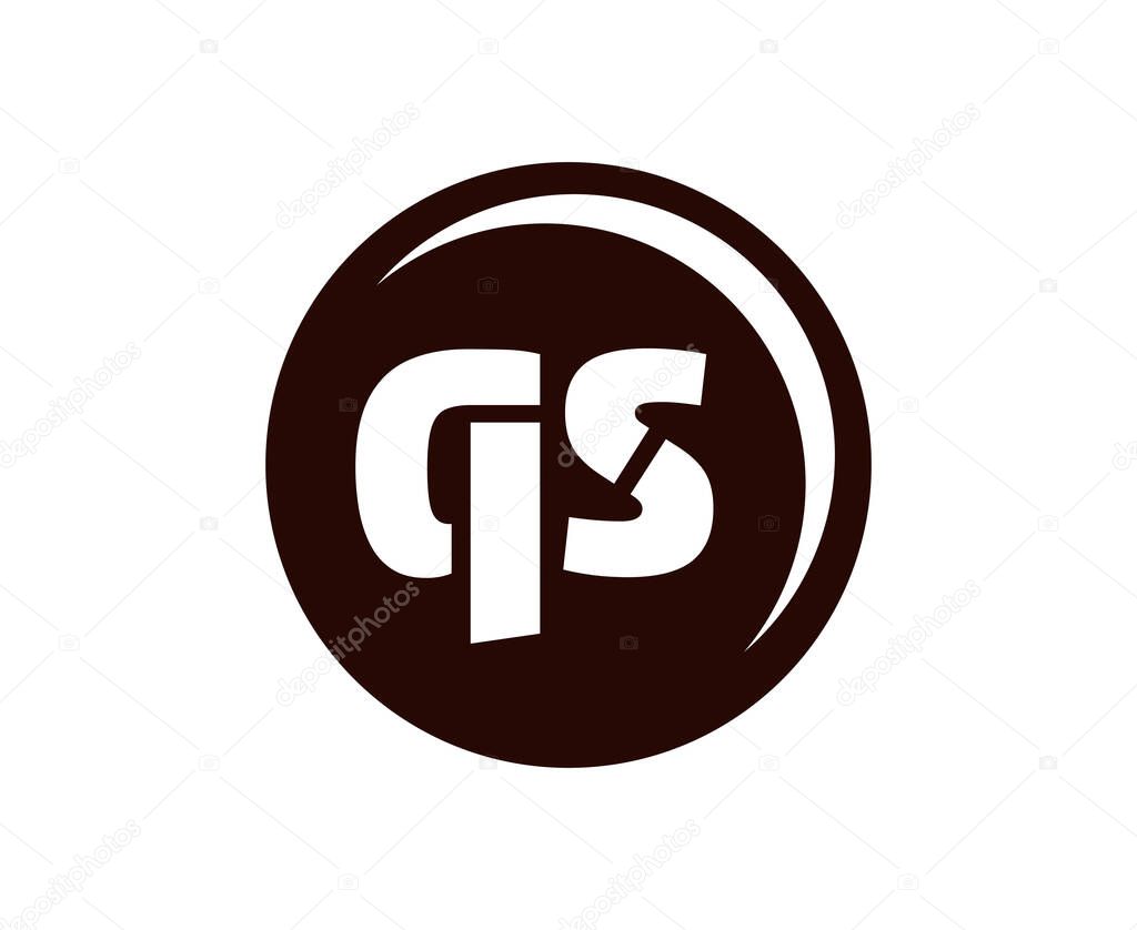 QS sport emblem or team logotype. Ball logo with a combination of Initial letter Q and S for balls shop, sports company, training, club badge. Vector illustration.