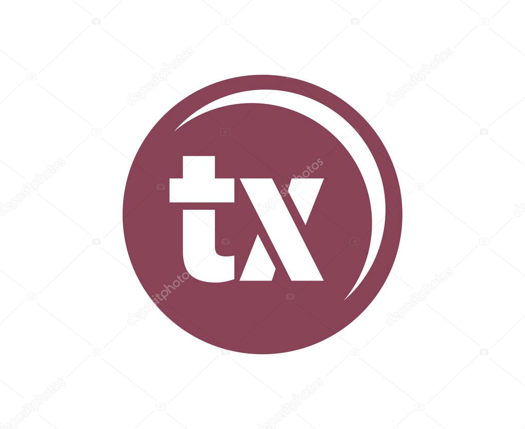 TX sport emblem or team logotype. Ball logo with a combination of Initial letter T and X for balls shop, sports company, training, club badge. Vector illustration.