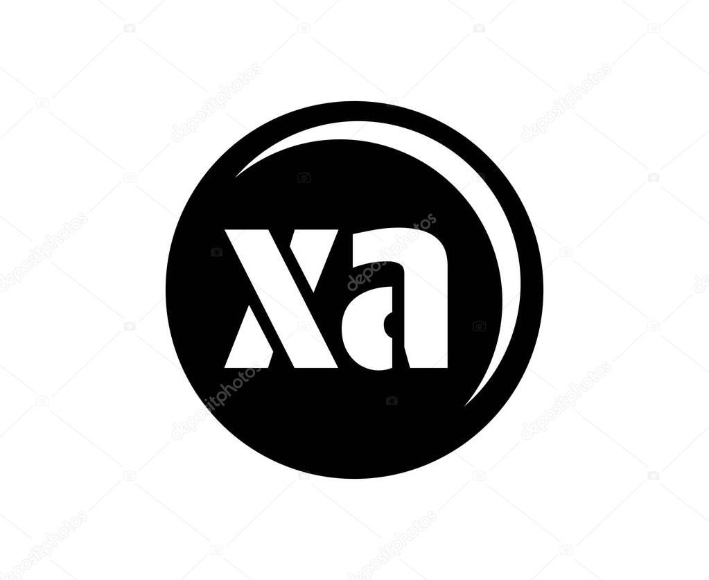 XA sport emblem or team logotype. Ball logo with a combination of Initial letter X and A for balls shop, sports company, training, club badge. Vector illustration.