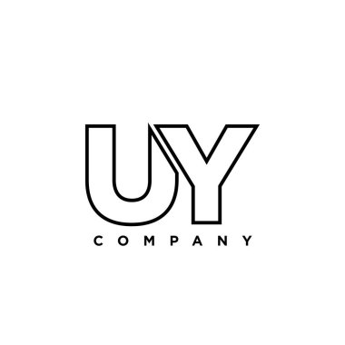 Moda harfi U ve Y, UY logo tasarım şablonu. Şirket kimliği için asgari monogram tabanlı logotype.