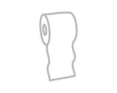Tuvalet kağıdı rulosunun basit ama anlamlı sanat tasviri. Hijyen, temizlik veya kaynak tükenmesi kavramlarını temsil etmek için mükemmel..