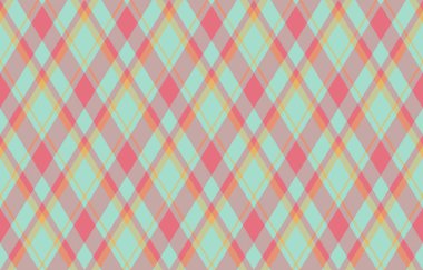 Canlı pastel elmas desenli. Tekstil tasarımı, web sitesi geçmişi, hatıra defteri ve moda için ideal. Bu neşeli, tekrarlayan doku neşe ve enerjiyi çağrıştırıyor..