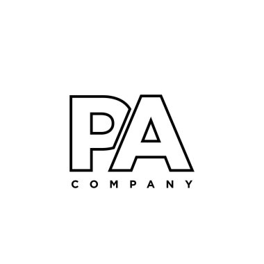 Moda harfi P ve A, PA logo tasarım şablonu. Şirket kimliği için asgari monogram tabanlı logotype.
