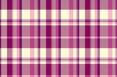 Pembe ve mor tonlarda kusursuz tartan deseni. Tekstil tasarımları, arka planlar veya herhangi bir projeye biraz konforlu, klasik tarz eklemek için idealdir..