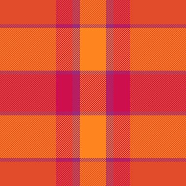 Canlı turuncu ve kırmızı ekose desenli. Tekstil tasarımı, sonbahar projeleri ya da çalışmalarınıza cesur bir grafik öğesi eklemek için mükemmel.