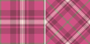 İki şık pembe ve leylak desenli ekose. Tekstil tasarımı, moda, ambalaj kağıdı ya da web sitesi geçmişi için mükemmel. Klasik dokuma dokusuna çok yönlü, modern bir bakış açısı..