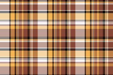 Kıyafet ekose kontrol vektörü, tekstil kumaşı. Kehribar ve pastel renk paletinde ağ dikişsiz arkaplan deseni.