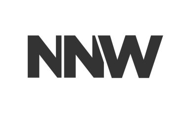 NNW logo tasarım şablonu güçlü ve modern kalın metinlerle. Basit ve minimal tipografi içeren ilk tabanlı vektör logosu. Modayı takip eden şirket kimliği markalar için ideal..