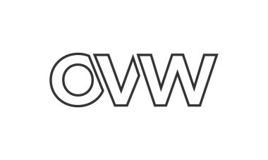 OVW logo tasarım şablonu güçlü ve modern kalın metinlerle. Basit ve minimal tipografi içeren ilk tabanlı vektör logosu. Modayı takip eden şirket kimliği markalar için ideal..