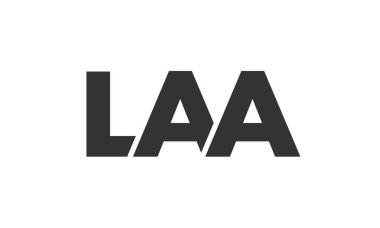 LAA logo tasarım şablonu güçlü ve modern kalın metinlerle. Basit ve minimal tipografi içeren ilk tabanlı vektör logosu. Modayı takip eden şirket kimliği markalar için ideal..