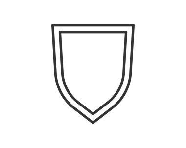 Klasik bir kalkanın minimalist çizimi. Koruma, güvenlik ve güvenliği temsil ediyor. Savunmayı, gücü veya çevrimiçi güvenliği sembolize etmek için mükemmel.