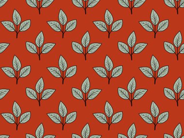 Kusursuz terakotta desenli stilize yapraklar. Zarif ve minimalist tasarım tekstil baskıları, duvar kağıdı, markalaşma veya web sitesi geçmişi için mükemmeldir..