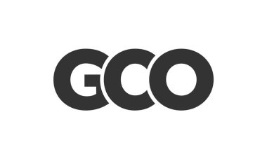 GCO logo tasarım şablonu güçlü ve modern kalın metinlerle. Basit ve minimal tipografi içeren ilk tabanlı vektör logosu. Modayı takip eden şirket kimliği markalar için ideal..