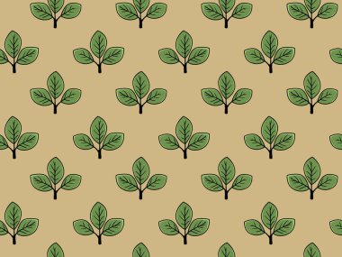 Bej arka planda stilize edilmiş yeşil yaprakların zarif, pürüzsüz deseni. Tekstil tasarımı, duvar kağıdı, ambalaj ya da web sitesi geçmişi için mükemmel. Doğa, büyüme ve sükuneti çağrıştırıyor..