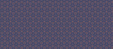 Sessizleştirilmiş mavi ve mercan tonlarında tekrarlanan altıgen dizaynı içeren zarif geometrik desen. Tekstil baskıları, web sitesi geçmişi ya da gelişmiş markalar için mükemmel..