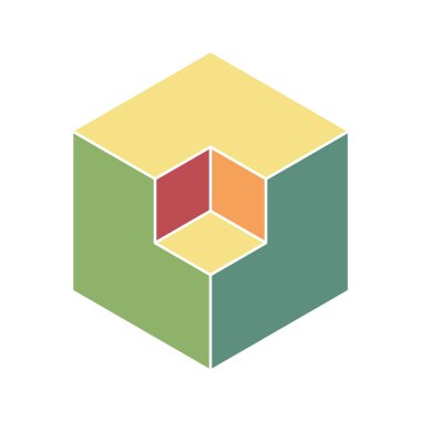 Soyut geometrik küp tasarımı. Çok renkli pastel tonlar modern, minimalist bir estetik yaratır. Sunumlar, web siteleri ve markalaşma için ideal. Yapıyı, yaratıcılığı ve yeniliği temsil eder.