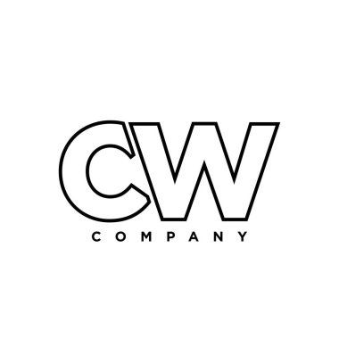 Moda harfi C ve W, CW logo tasarım şablonu. Şirket kimliği için asgari monogram tabanlı logotype.