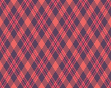 Argyle geometrik eşkenar dörtgenin kusursuz deseni. Harlequin duvar kağıdı tasarımını kontrol et. Web geçmişi için klasik elmas şekilli tekstil malzemesi, baskı kumaşı, kazak, ambalaj kağıdı, hediye kartı, davetiye.