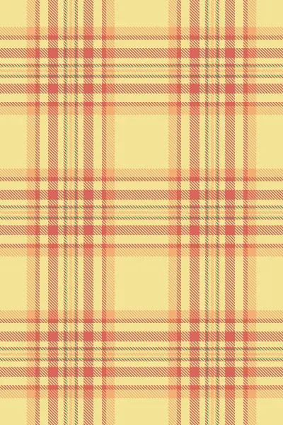 Romantik tartan desenli kumaş, üst doku ekose kumaş. Sarı ve kırmızı renk paletinde arkaplan vektörünü tam kontrol et.