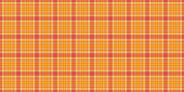 Gingham doku vektör deseni, asfalt kumaştan aşağı. Lüks arka plan kontrolü. Ekoseli turuncu ve sarı renklerde..