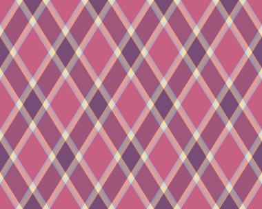 Argyle geometrik eşkenar dörtgenin kusursuz deseni. Harlequin duvar kağıdı tasarımını kontrol et. Web geçmişi için klasik elmas şekilli tekstil malzemesi, baskı kumaşı, kazak, ambalaj kağıdı, hediye kartı, davetiye.