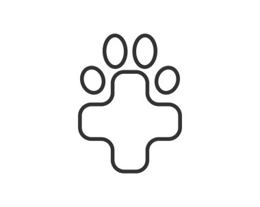 Pençe izinin minimalist çizgisi tıbbi haçla birleştirilmiş, hayvan bakımını ya da veterinerlik hizmetlerini sembolize ediyor. Klinikler, hayvan barınakları, ilgili organizasyonlar için ideal. Temiz, modern estetik.