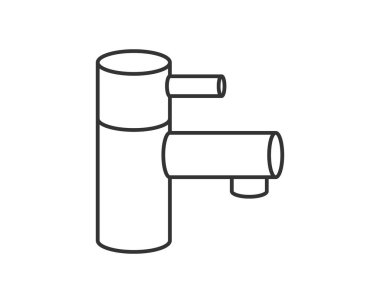 Temiz bir musluk çizgisi. Minimalist stil, bilgi grafikleri, teknik çizimler ve şişirilmiş tasarımlar için mükemmel. Temizliği, suyu ve modern armatürleri simgeler..