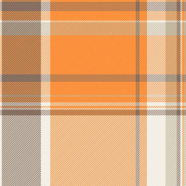 Vibrant autumnal plaid pattern in warm oranges, browns, and creams.  Perfect for textile design, fallthemed projects, or creating a cozy and stylish background.