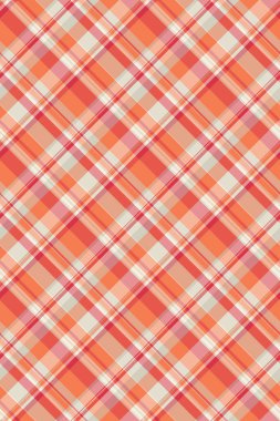 Ev dokusu ekose kumaş, tekstil kumaşı dikişsiz. Turuncu ve kırmızı renk paletinde menü şablon arka plan vektörünü kontrol et.