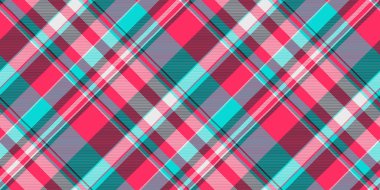 Bufalo desenli tekstil kontrolü, kumaş desenli tartan. Kırmızı ve gök mavisi renk paletinde yapı dokusu vektörü pürüzsüz arkaplan.