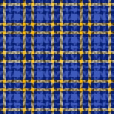 Canlı mavi ve altın ekose desenli. Tekstil tasarımı, moda, giyim veya web sitesi geçmişi için mükemmel. Bu pürüzsüz doku sıcaklığı ve tarzı çağrıştırıyor..