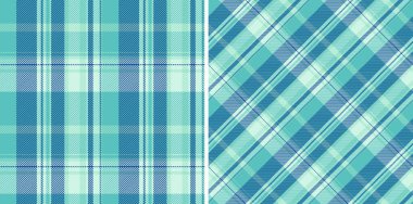 Ekoseli kumaş vektörünün tartan arkaplanını kusursuz kumaş deseniyle kontrol et. Giyim tarzı eğilimleri için deniz renklerinde ayarlandı.