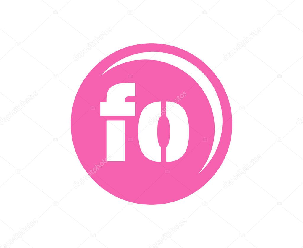 FO sport emblem or team logotype. Ball logo with a combination of Initial letter F and O for balls shop, sports company, training, club badge. Vector illustration.