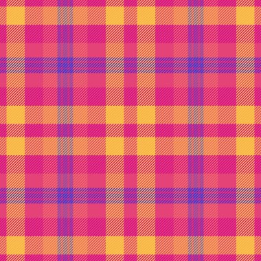 Canlı pembe, turuncu ve mavi ekose desenli. Tekstil tasarımı, moda ve web sitesi geçmişi için mükemmel. Bu neşeli, geometrik tekstil tasarımı sıcaklık ve enerjiyi çağrıştırıyor..