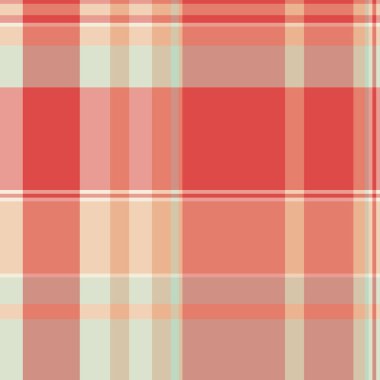 Jpg desenli ekose vektör, paketlenmemiş tekstil kontrolü. Kırmızı ve açık renk paletinde gençlik kumaşı arkaplan deseni.