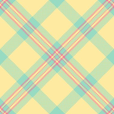 Pastel ekose desenli sarı, nane yeşili ve pembe. Tekstil tasarımı, moda, web siteleri ve ambalaj için mükemmel.