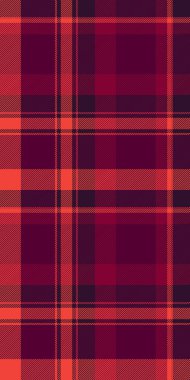 Yol şablonu kusursuz, kumaş tartan kumaş. Oda arkaplan tekstil dokusu pembe ve kırmızı renk paletinde.