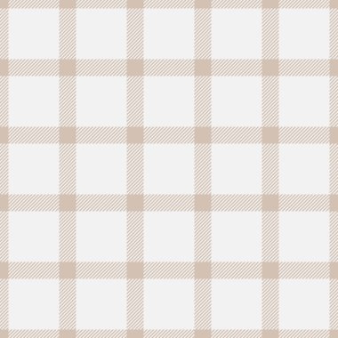Kusursuz tekstil arka planı, ekose pantolon desenli vektör çiziyor. Açık ve beyaz renk paletinde doku tartan kumaşı eğrisi denetimi.