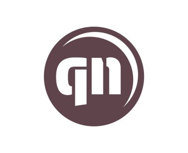 QN spor amblemi ya da takım logosu. Top dükkanı, spor şirketi, eğitim ve kulüp rozeti için Q ve N harflerinin kombinasyonu olan top logosu. Vektör illüstrasyonu.