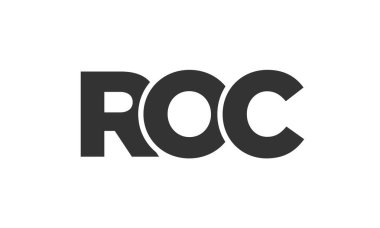 ROC logo tasarım şablonu güçlü ve modern kalın metin ile. Basit ve minimal tipografi içeren ilk tabanlı vektör logosu. Modayı takip eden şirket kimliği markalar için ideal..