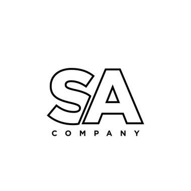 Moda harfi S ve A, SA logo tasarım şablonu. Şirket kimliği için asgari monogram tabanlı logotype.