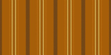 Bireysellik dikey kumaş, süslü doku tekstil deseni. Turuncu ve koyu renk paletinde dar arkaplan çizgili vektör çizgileri.