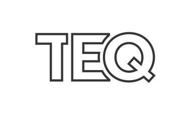 Güçlü ve modern kalın metinli TEQ logo tasarım şablonu. Basit ve minimal tipografi içeren ilk tabanlı vektör logosu. Modayı takip eden şirket kimliği markalar için ideal..