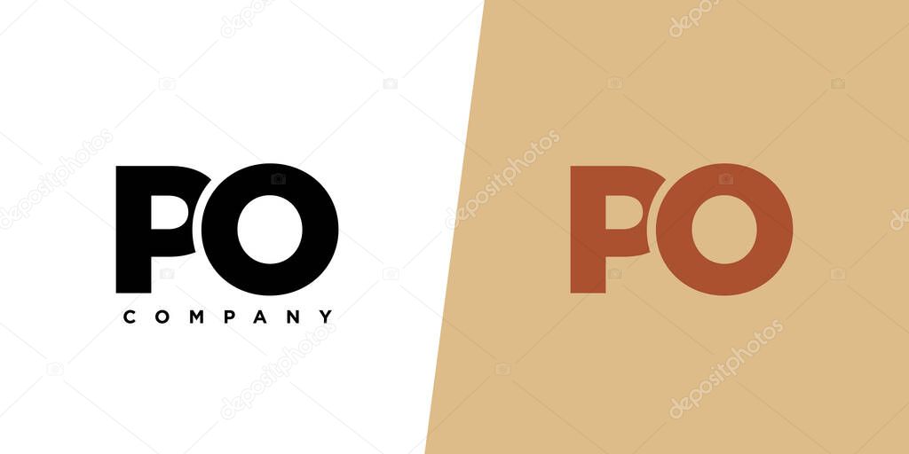 Trendy letter P and O, PO logo design template. Minimal monogram initial based logotype for company identity.