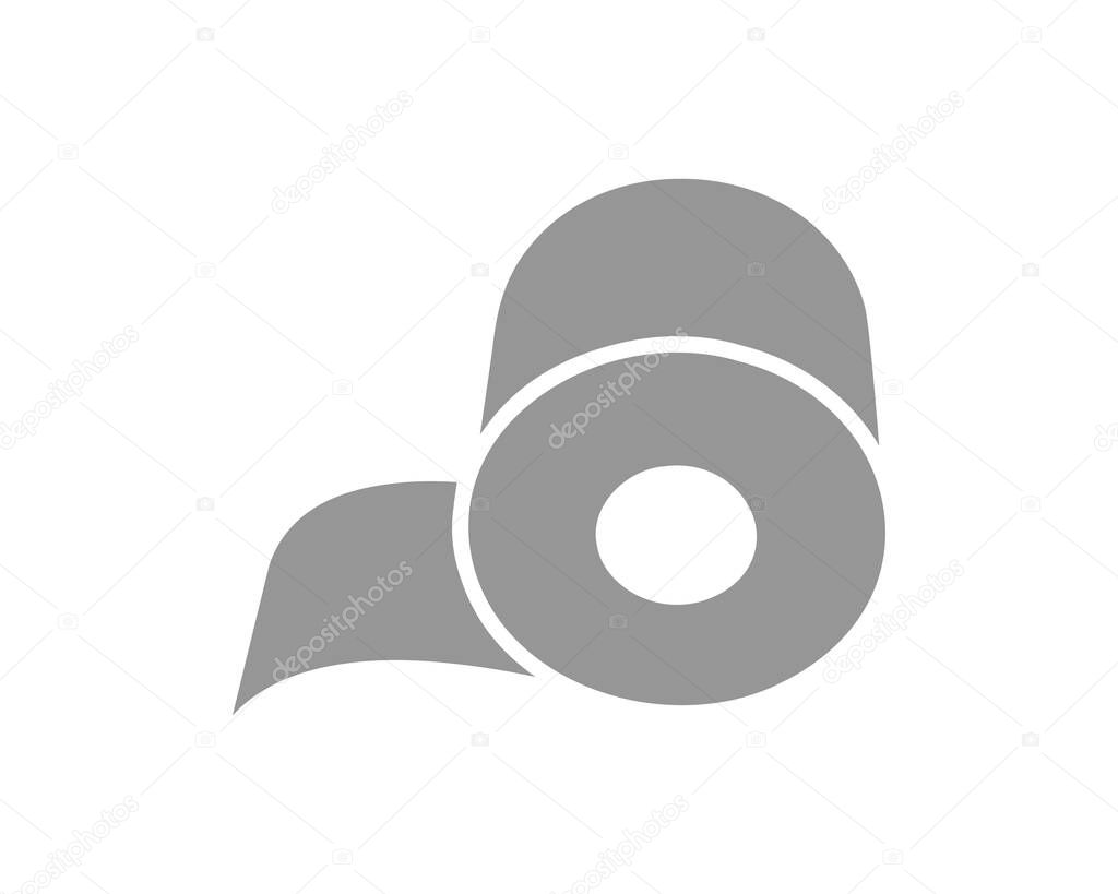 Simple yet impactful gray icon of a roll of paper, perfect for representing concepts of renewal, process, or continuous flow.