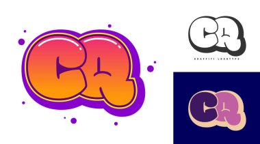 Festival ya da parti için CQ logo tasarımı. C ve Q harfleri graffiti tarzında. Yazı tipi tipografisinin yaratıcı modern harfleri. Modayı takip eden logotlar ya da kimlikler. Vektör illüstrasyonu.